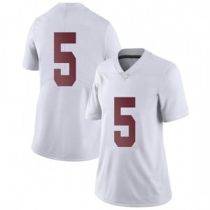 NCAA Women's Alabama Crimson Tide #5 Javon Baker Stitched College Nike Authentic No Name White Football Jersey VU17C48QP